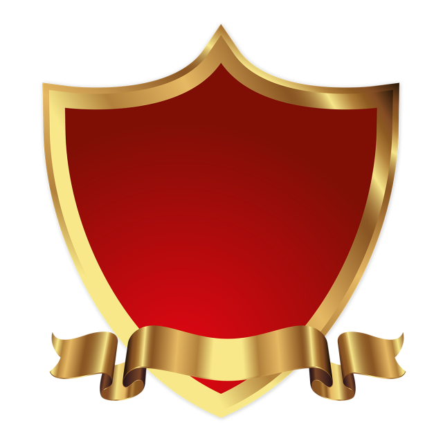 640x640 Unique Golden Shields Logo Icon Badges Collection, Shield, Vector