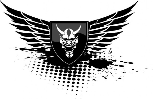 626x405 Devil Wings Shield Black Icon Vector Vector Free Download