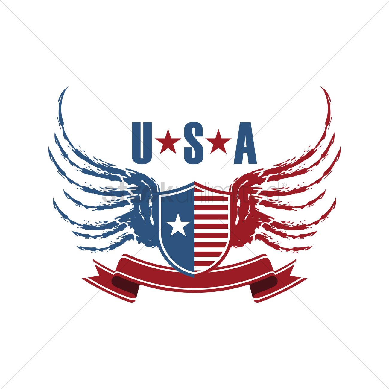 1300x1300 Usa Shield With Wings Vector Image