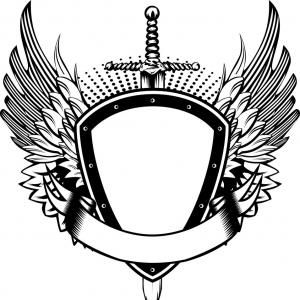 300x300 Vector Shield With Wings Pdf Spartan Helmet Shield Sword Wings