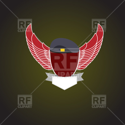 400x400 Emblem Military Shield With Wings Vector Image Of Icons
