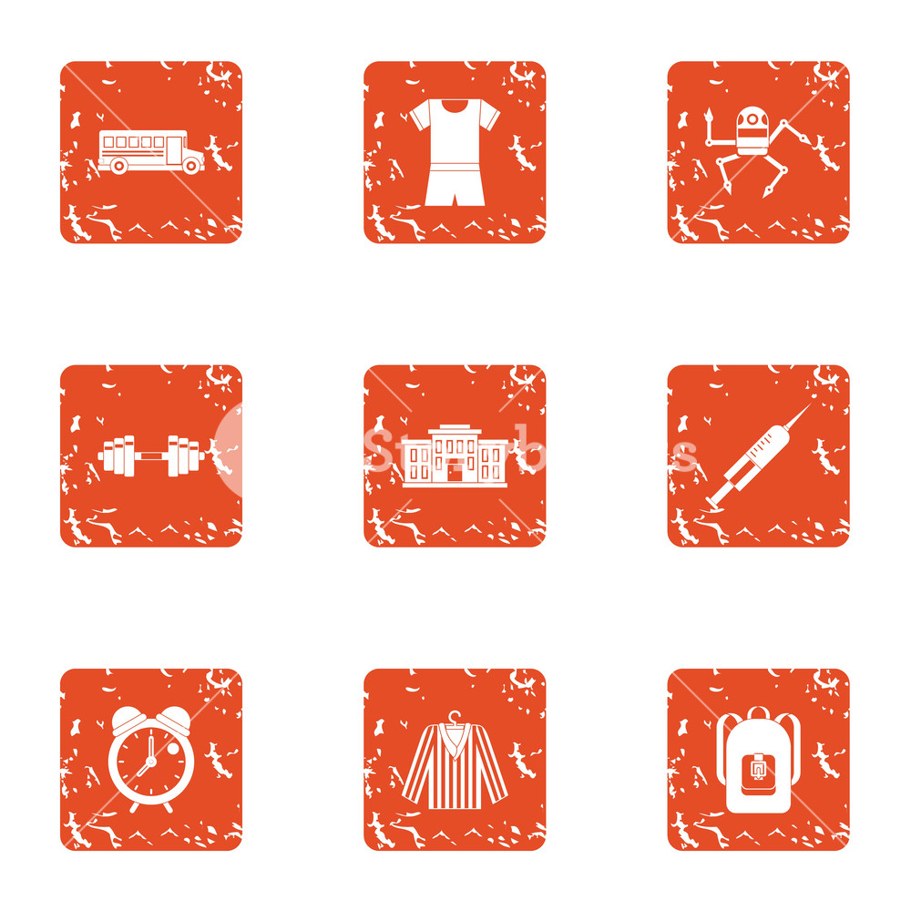 1000x1000 Morning Shift Icons Set Grunge Set Of Morning Shift Vector