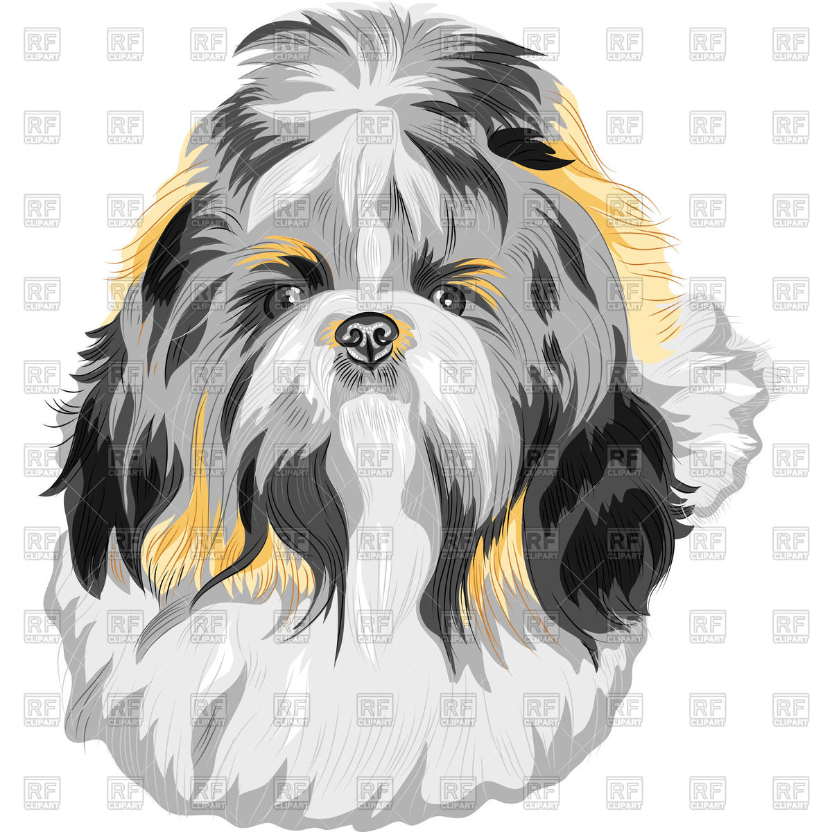 1200x1200 Shih Tzu Portret Vector Image Of Plants And Animals