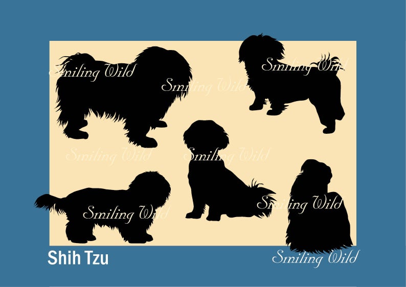 794x562 Shih Tzu Silhouette Clipart Cut Out Dog Vector Graphic Art Etsy