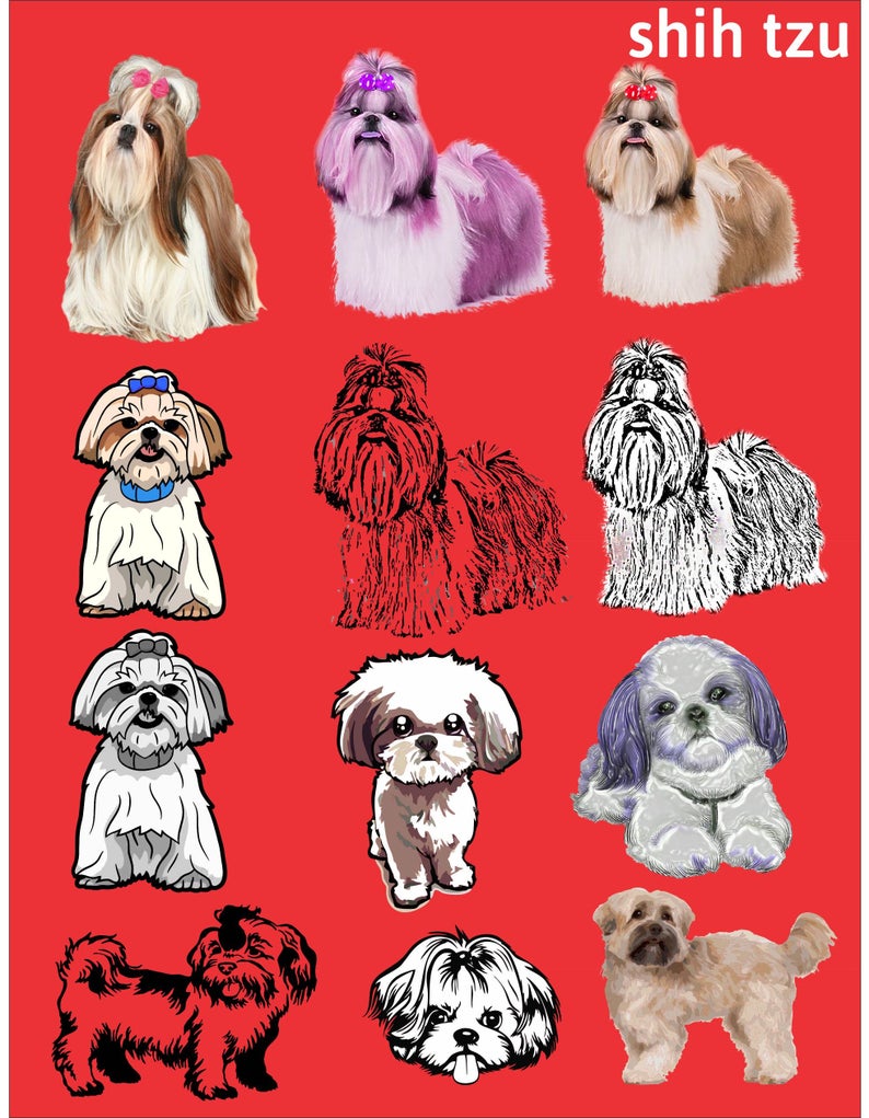 794x1021 Shih Tzu Dog Silhouette Clipart Vector Art Png Etsy