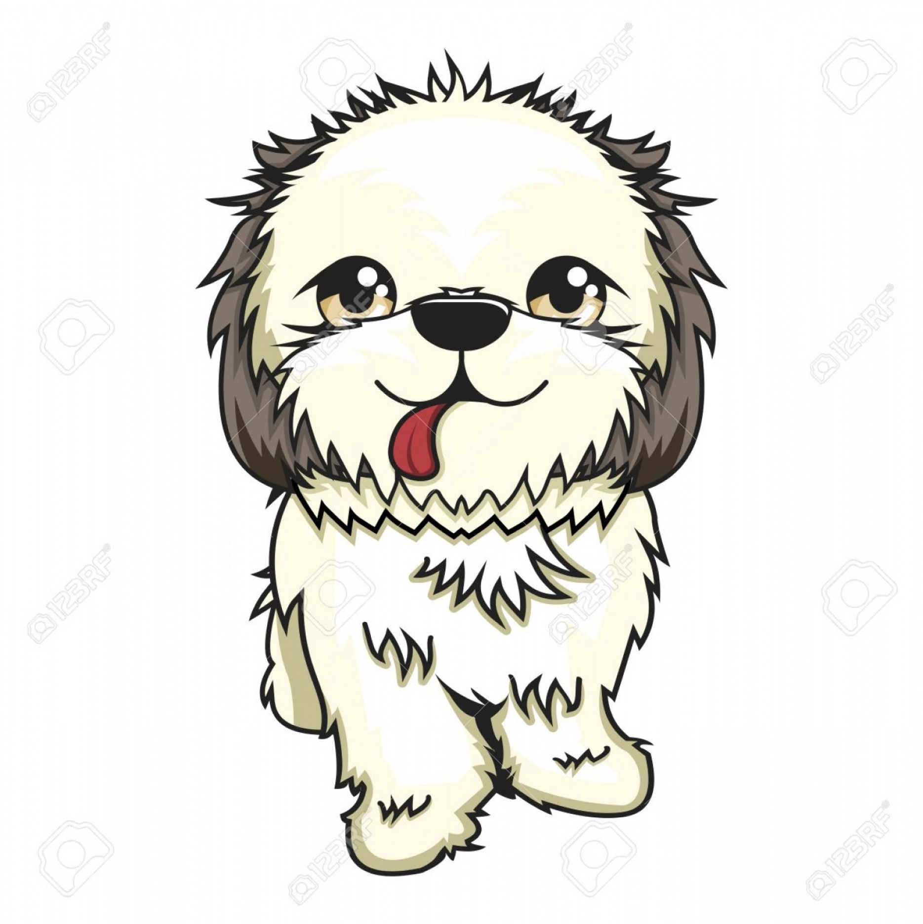 1869x1872 Photostock Vector Vector Cartoon Shih Tzu Dog Illustration