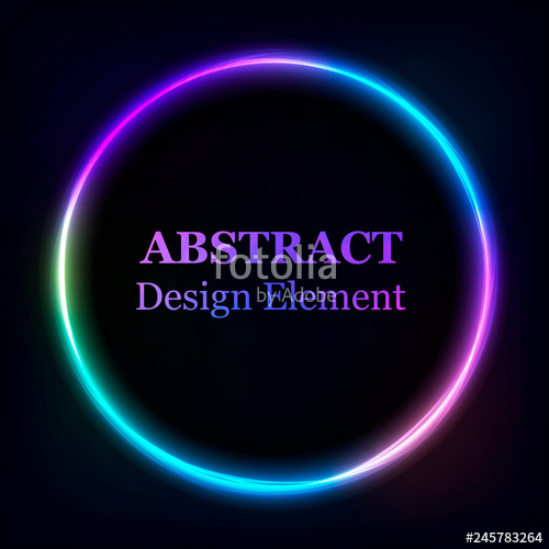 500x500 Vibrant Neon Glowing Circle Colorful Round Frame Abstract Bright
