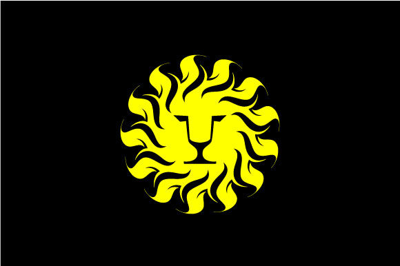 580x386 Lion Head In Sun Shine Vector Logo Graphic