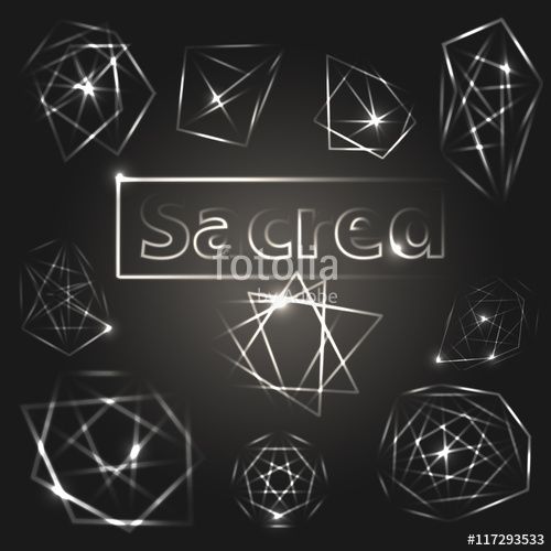 500x500 Sacred Geometry Alchemy, Religion, Pirituality Symbols Set