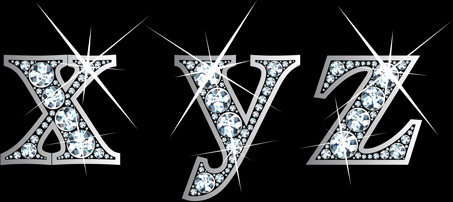 453x202 Shiny Diamond Fonts Free Vector Download