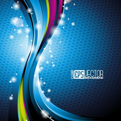 490x490 Abstract Vector Shiny Background With Color Wave Design