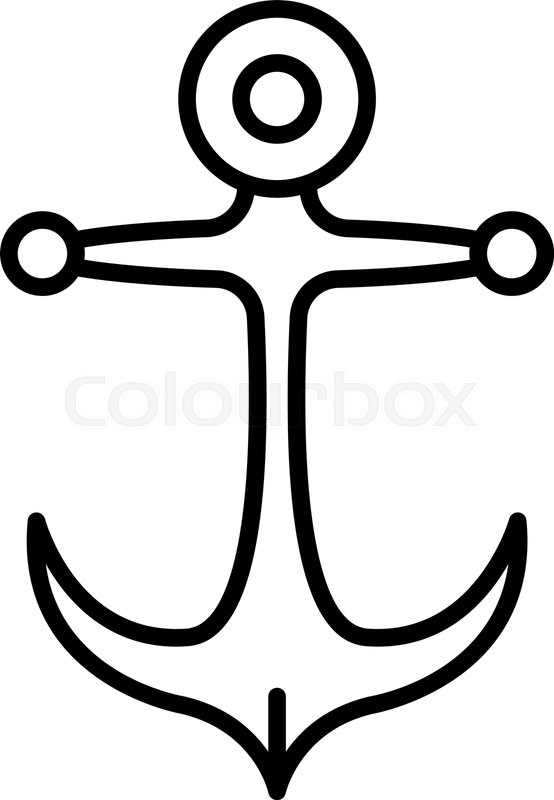 554x800 Ship Anchor Icon Outline Ship Anchor Stock Vector Colourbox