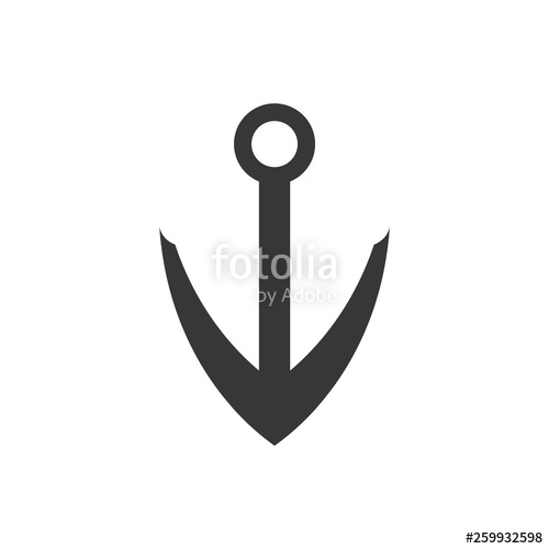 500x500 Ship Anchor Vector Icon Grey Anchor Vector Stock Image