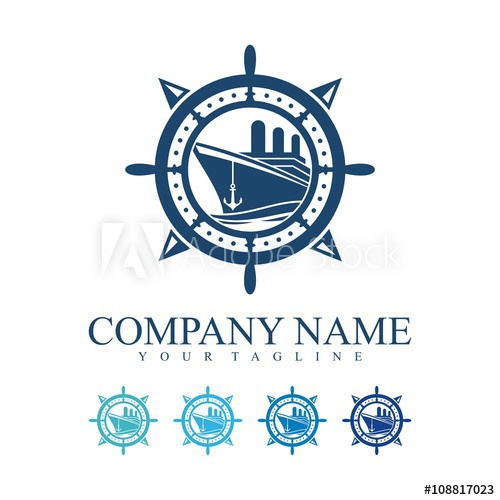 Ship Logo, Compass, Ship's Wheel, Anchor, Design Logo Vector 500x500 Ship Logo, Compass, Ship's Wheel, Anchor, Design Logo Vector
