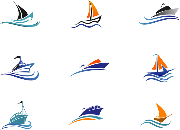 Ship Colored Logos Vector Free Download 600x436 Ship Colored Logos Vector Free Download