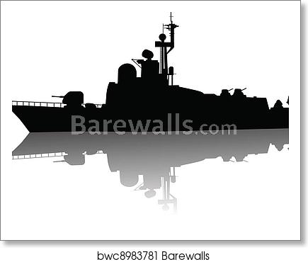 435x370 High Detailed Ship Silhouette Art Print Barewalls Posters