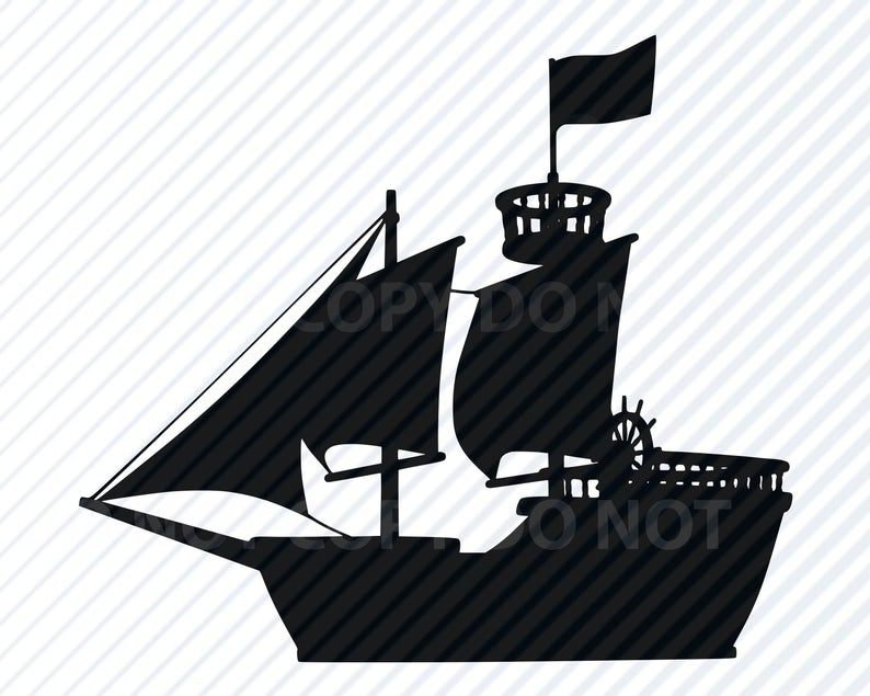 794x635 Pirate Ship For Cricut Silhouette Clipart Etsy