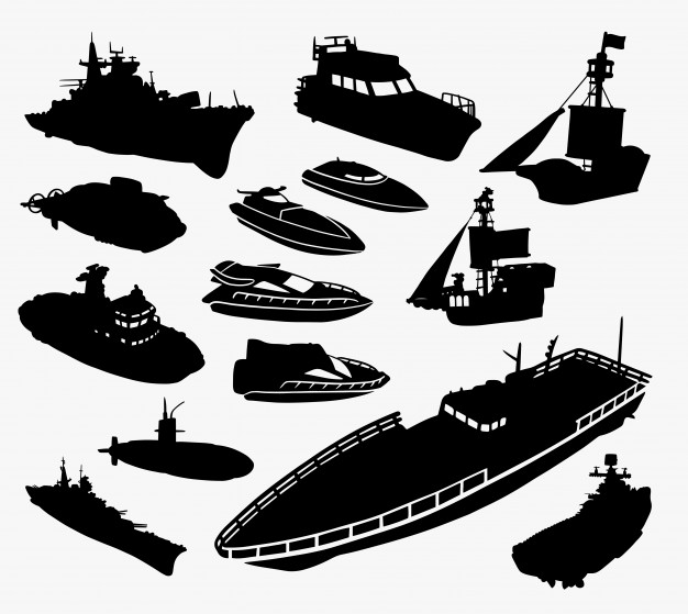 626x559 Boat And Ship Transportation Silhouette Vector Premium Download