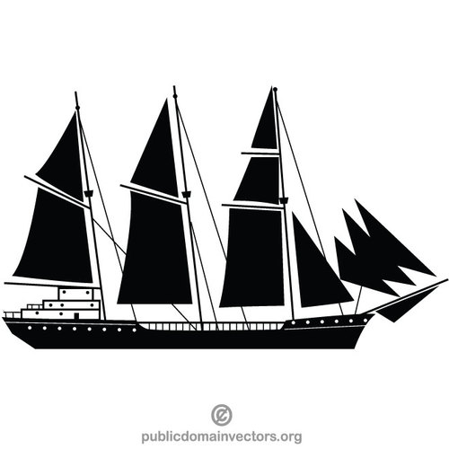500x500 Sailing Ship Vector Silhouette