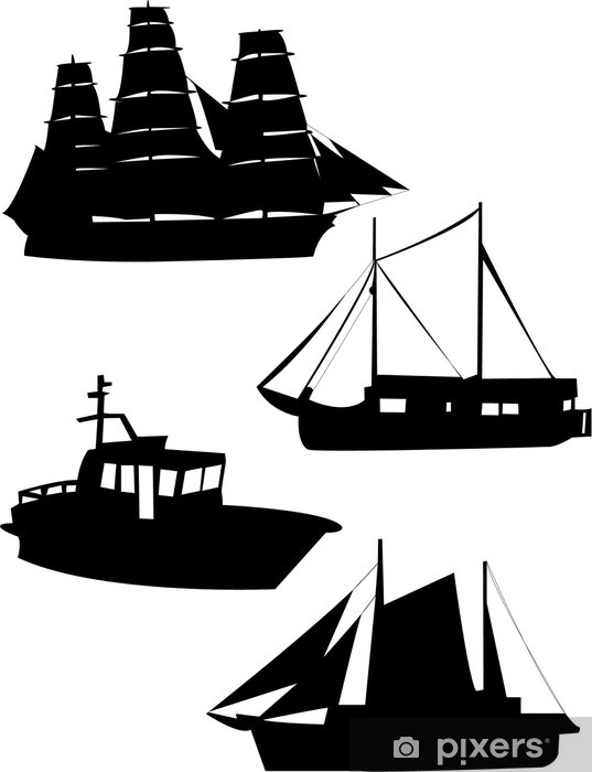537x700 Sailing Ship Silhouettes