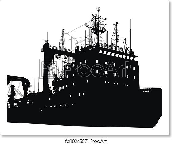 560x470 Free Art Print Of Ship Silhouette Soviet