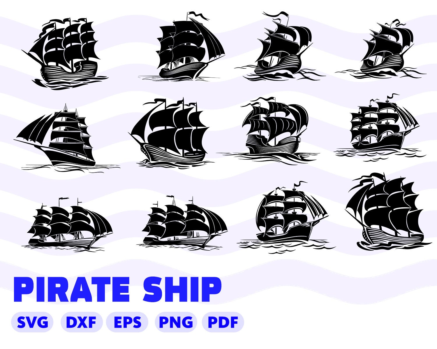 1500x1200 Pirate Ship Ship Silhouette Pirate Ship Vector Etsy