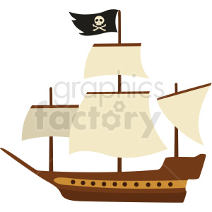 300x300 Pirate Ship Vector Clipart No Background Royalty Free Gif