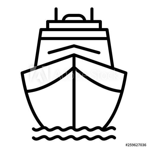 500x500 Front Cargo Ship Icon Outline Front Cargo Ship Vector Icon