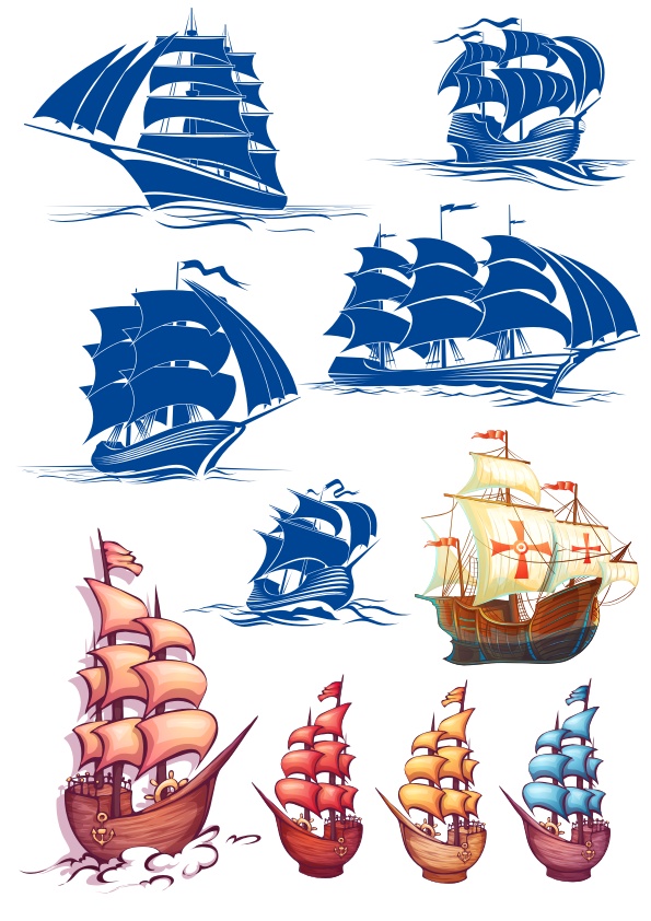 595x842 Ship Vector Art Set Free Vector Download In Cdr