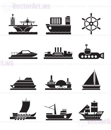 391x456 Different Types Of Boat And Ship Icons