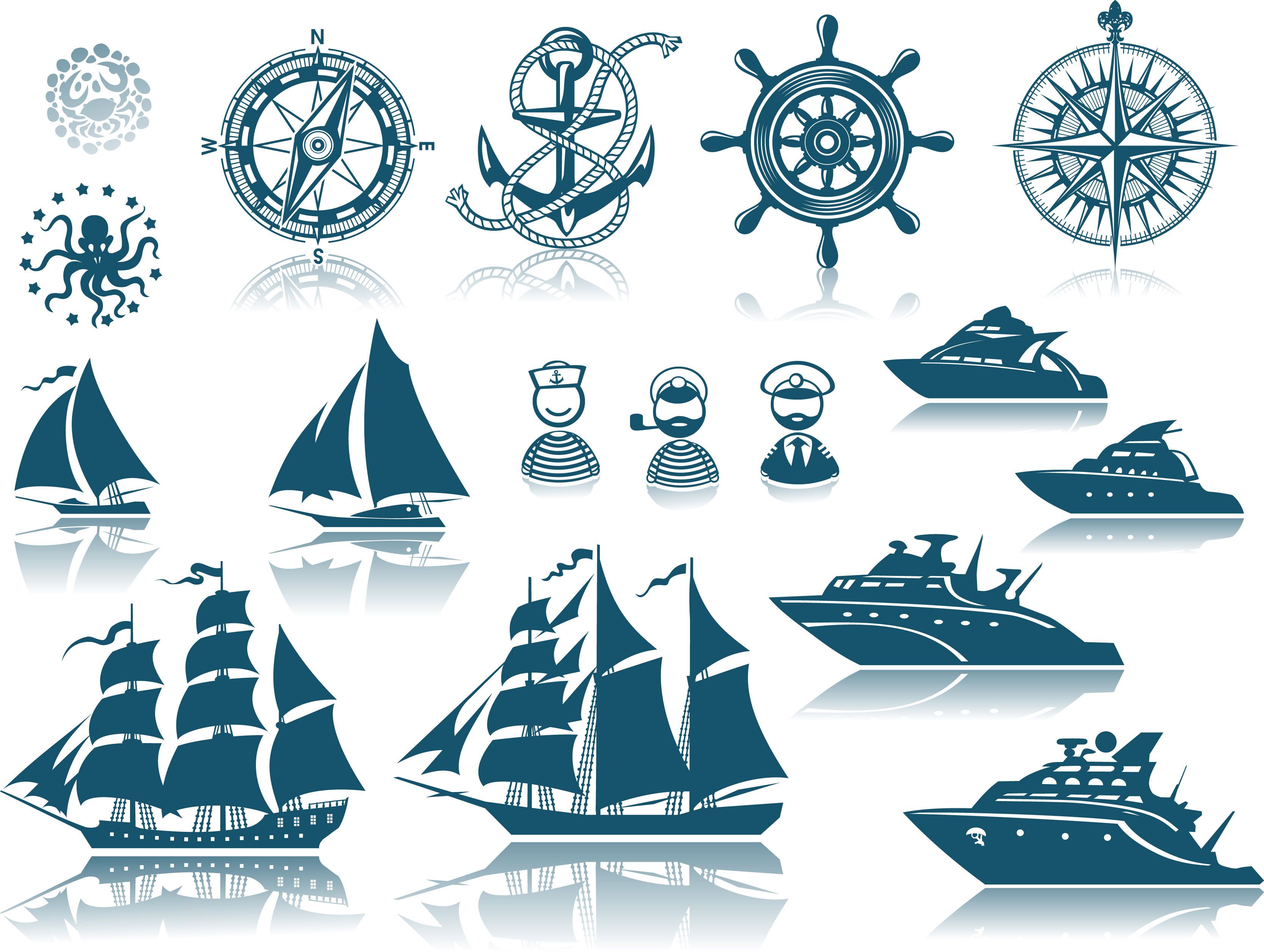 3334x2511 Ships Design Elements Vector Set Transportation Ship