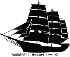 235x194 Free Art Print Of Pirates Ship One Vector Silhouettes Freeart