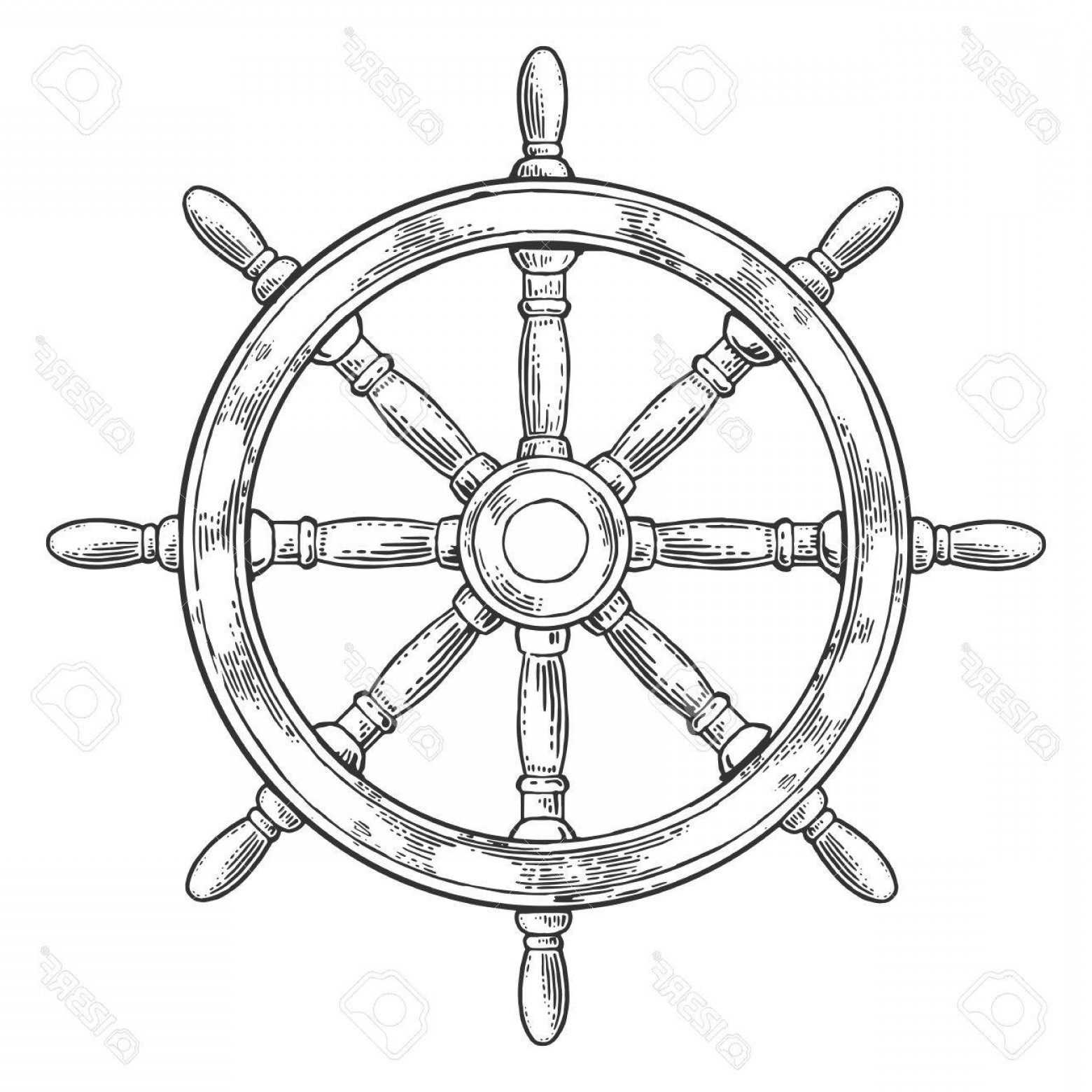 1560x1560 Photostock Vector Ship Wheel Isolated On White Background Vector