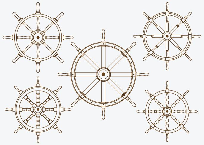 686x490 Ship Wheel Free Vector Art