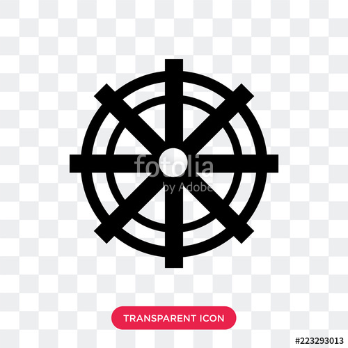 500x500 Ship Wheel Vector Icon Isolated On Transparent Background, Ship