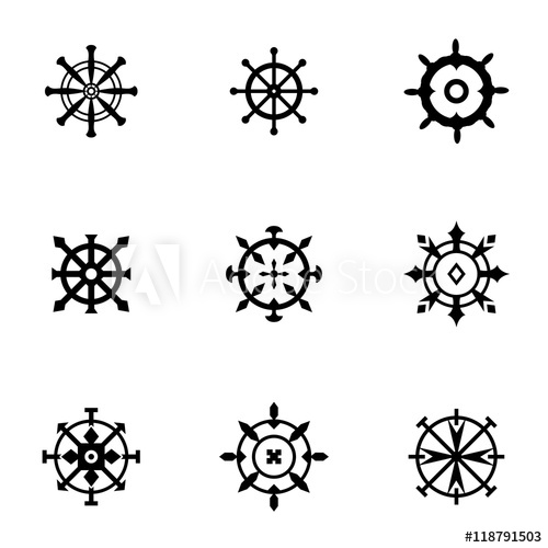 500x500 Ship Wheel Vector Set