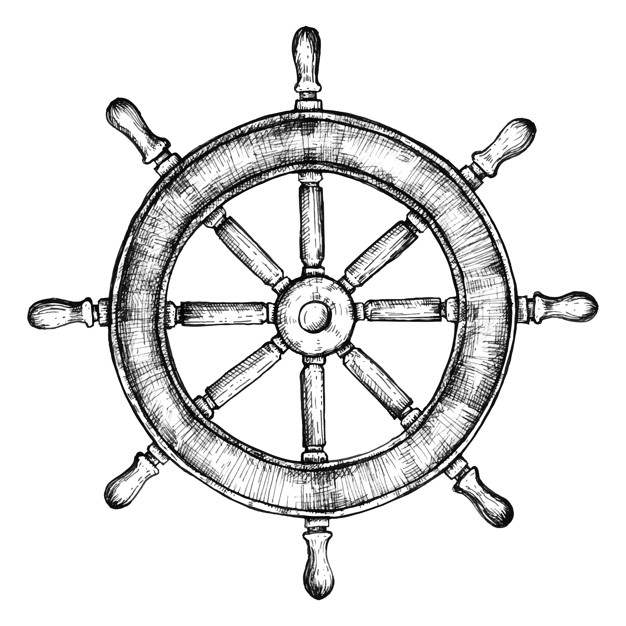 626x626 Hand Drawn Ship Wheel Vector Premium Download