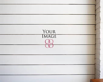 340x270 Shiplap Wall Mock Up, Real Photography Mockups, White Wood Wall
