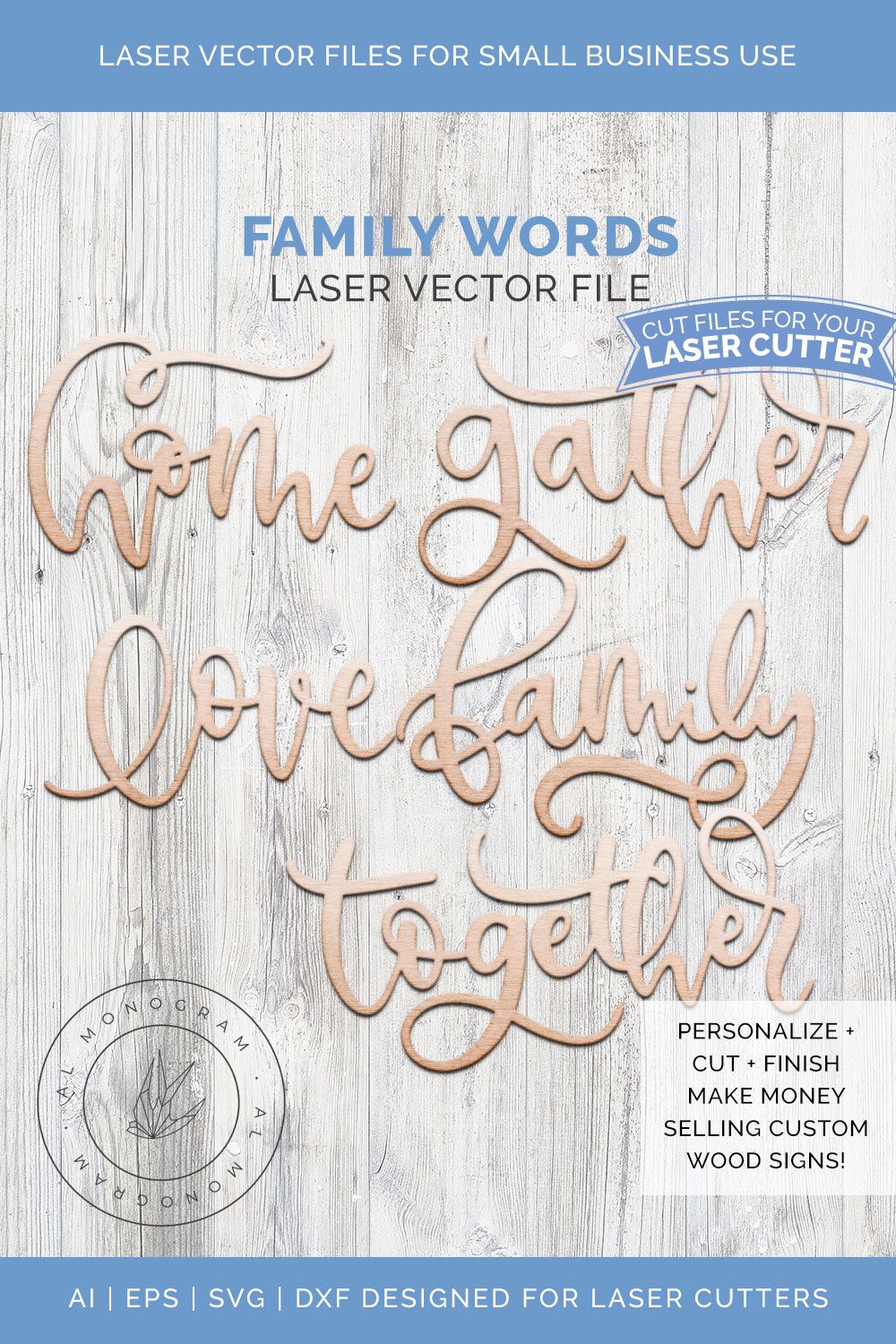 1000x1500 Family Words For Wood Signs Laser Vector Laser