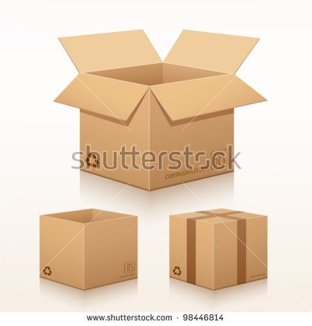 450x470 Collection Recycle Brown Box Packaging Vector Illustration
