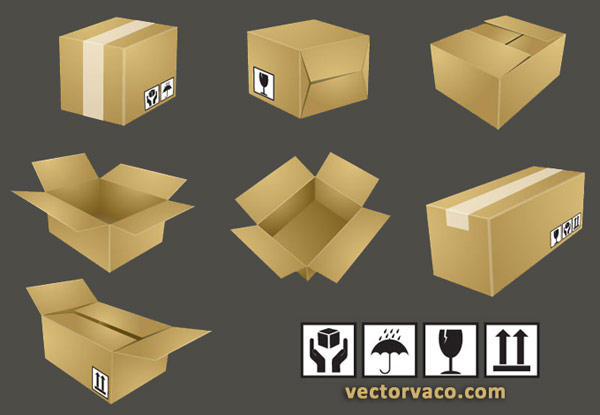 600x415 Free Shipping Box Vector Illustration
