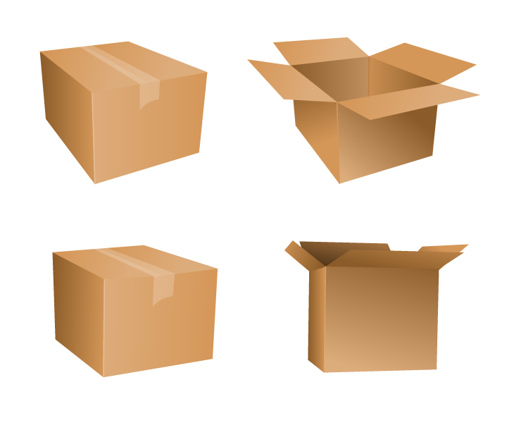 730x600 Free Vector Cardboard Box Icons Drupal Style
