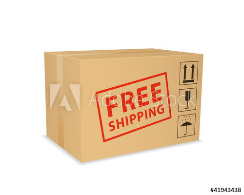 500x400 Free Shipping Box Vector Illustration