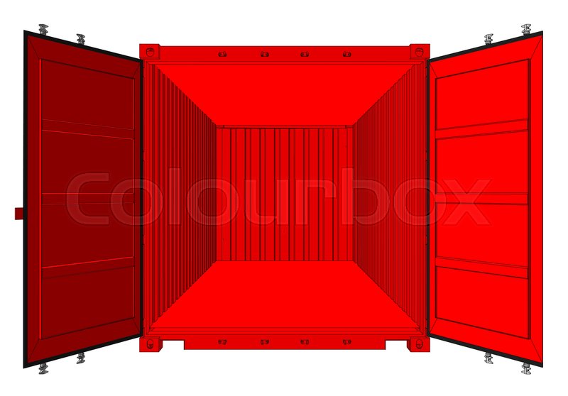 800x558 Open Shipping Container Isolated On Stock Vector Colourbox