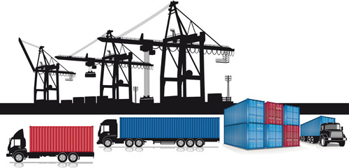 500x241 Vector Shipping Container Free Vector Download