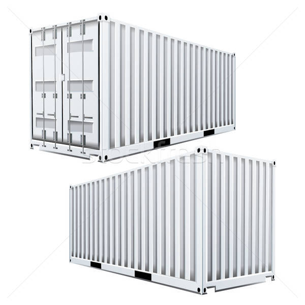 600x600 White Cargo Container Vector Classic Cargo Container Freight