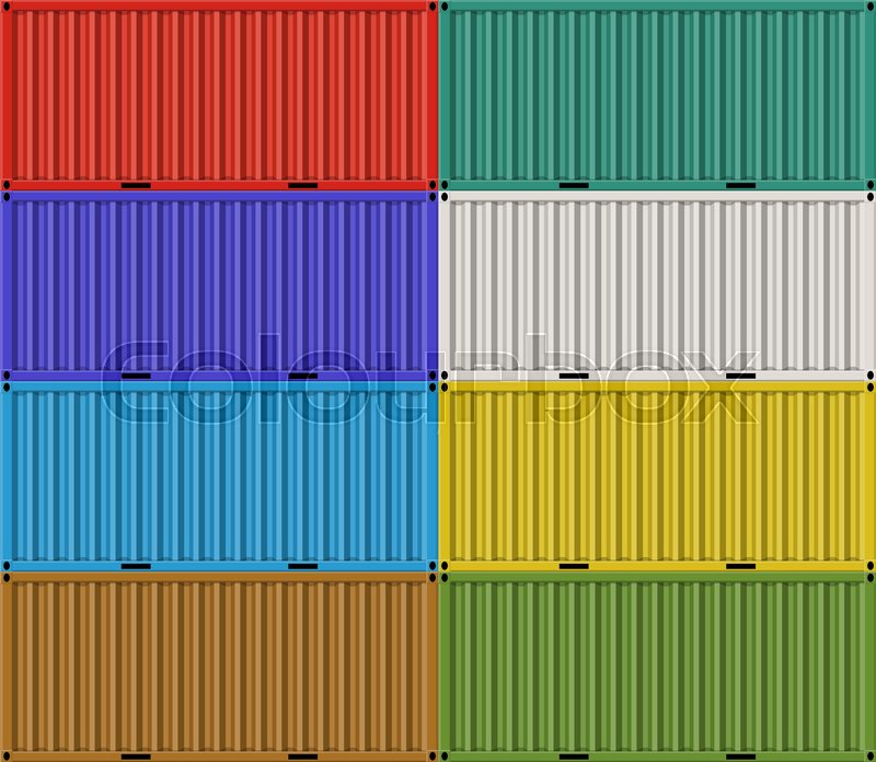 800x696 Cargo Shipping Containers For Freight Stock Vector Colourbox