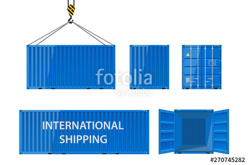 500x334 Collection Of Cargo Containers In Blue Cargo Shipping Container