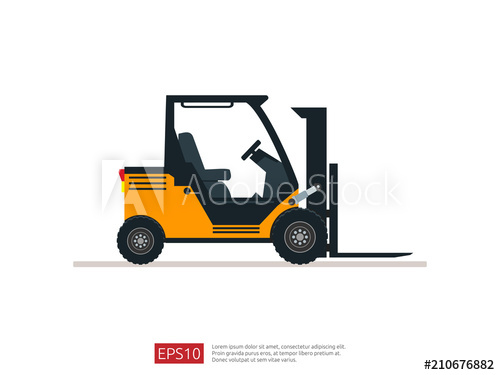 500x375 Forklift Truck Vector Illustration Warehouse Fork Loader Icon