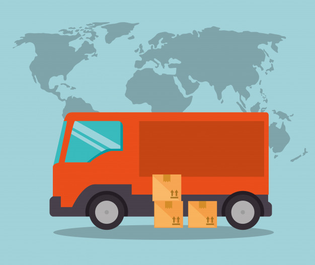 626x527 Import Free Shipping Truck Vector Premium Download